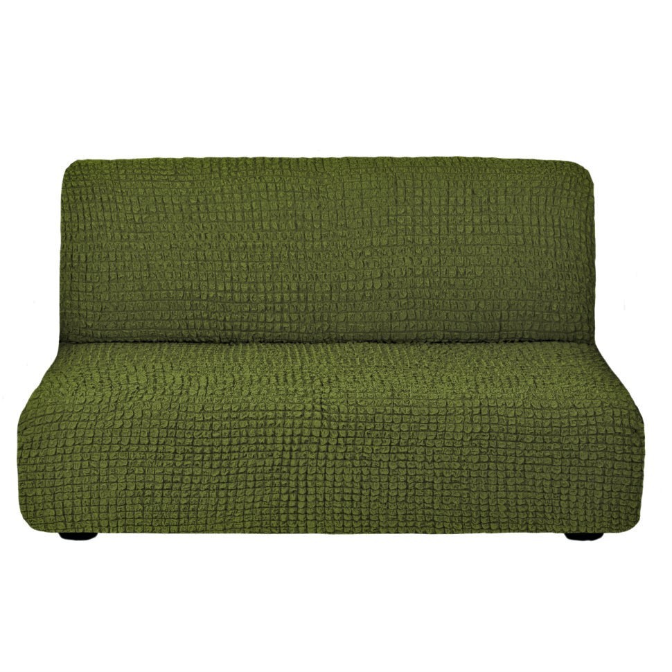 Чехол на 3-х местный диван без подлокотников зеленый