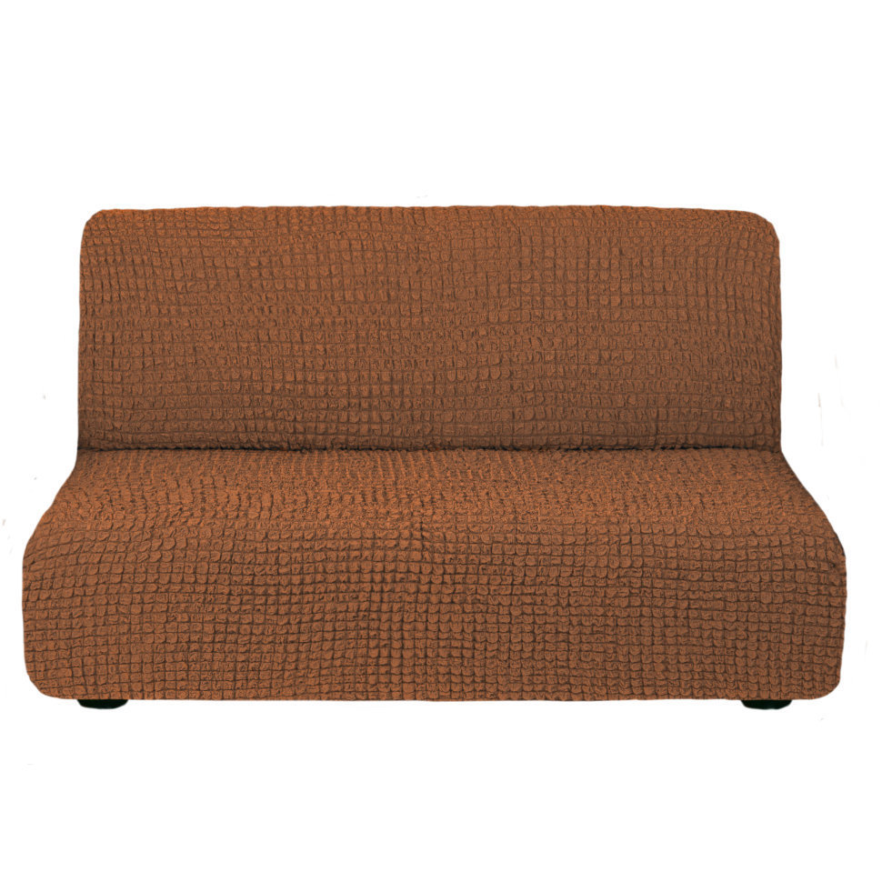 Чехол на 3-х местный диван без подлокотников коричневый