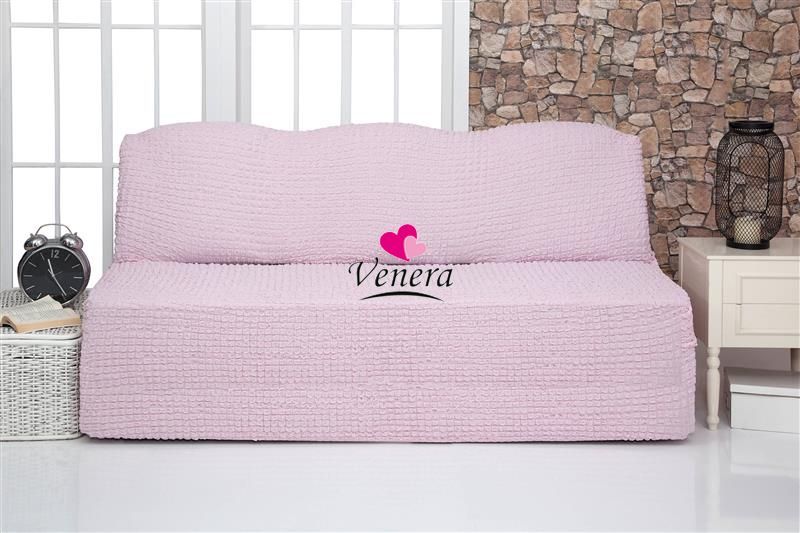 Чехол на 3-х местный диван без подлокотников розовый