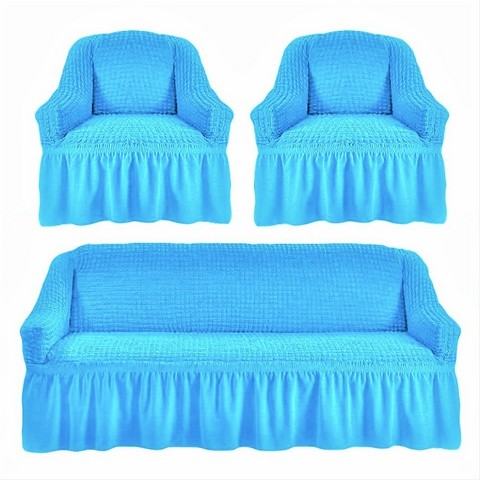 Чехол на 3-х местный диван и два кресла голубой