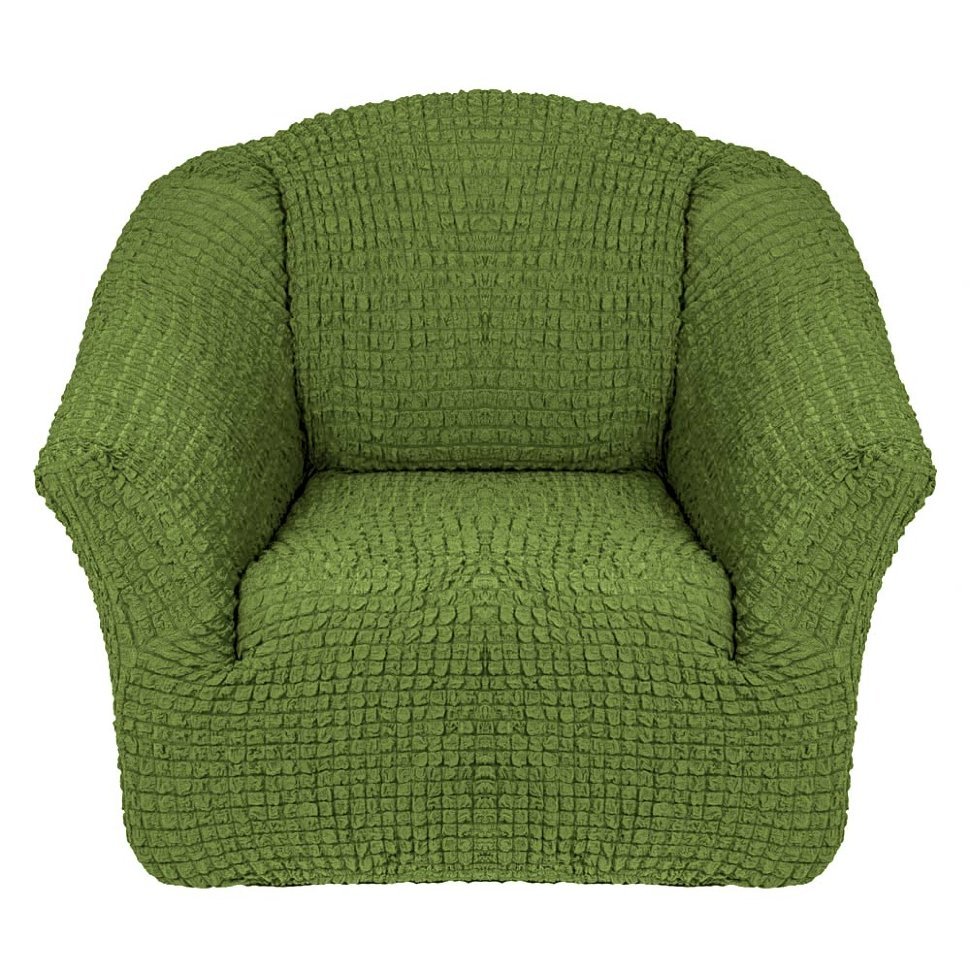 Чехол на кресло без оборки зеленый