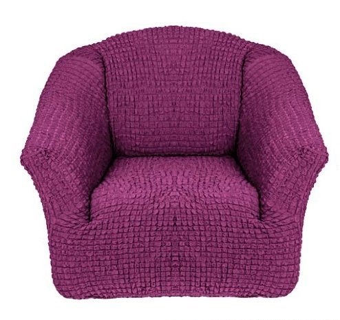 Чехол на кресло без оборки фиолетовый