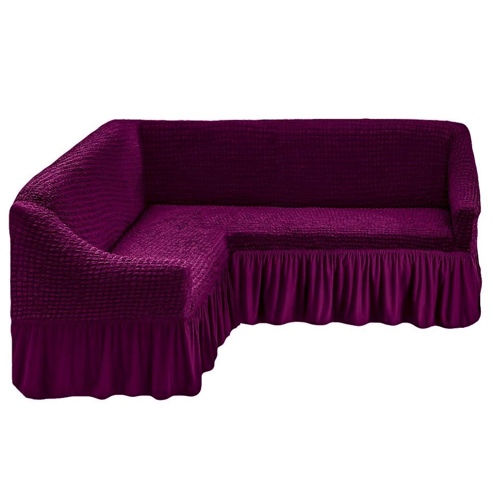 Чехол на угловой диван фиолетовый
