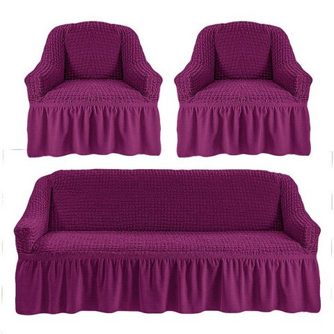 Чехол на 3-х местный диван и два кресла фиолетовый